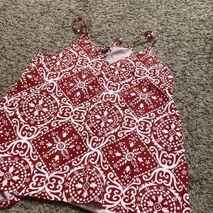 womens red and white tank
